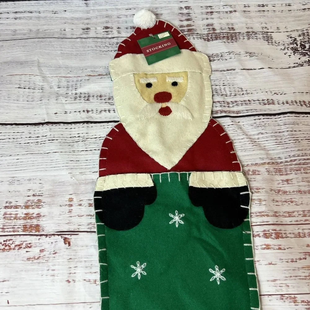 New‎ Christmas Stocking Santa In A Stocking Felt